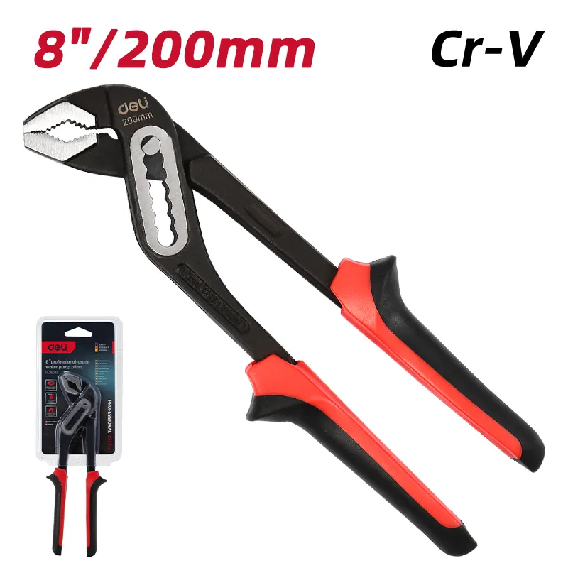Deli EDL2608Z Профессиональные водяные насосные плоскогубцы 8'' Red