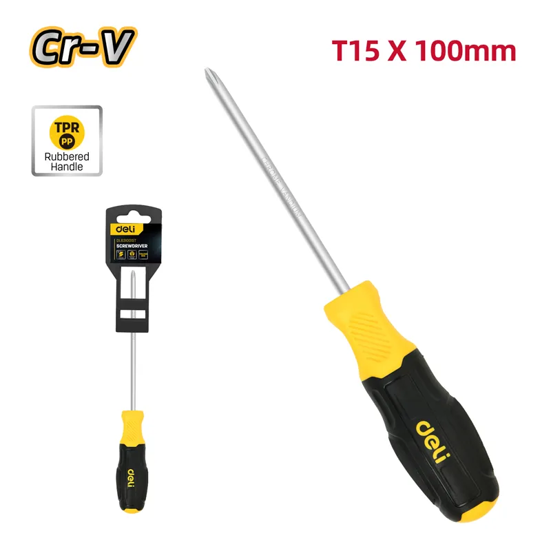 Deli EDL6310015T Отвёртка Torx T15×100mm жёлтая