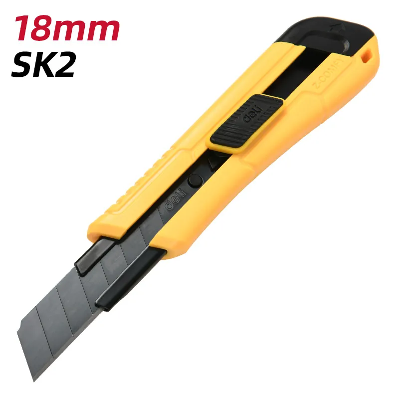 Deli EDL018 Нож со сменяемым лезвием 18mm/SK2 Yellow