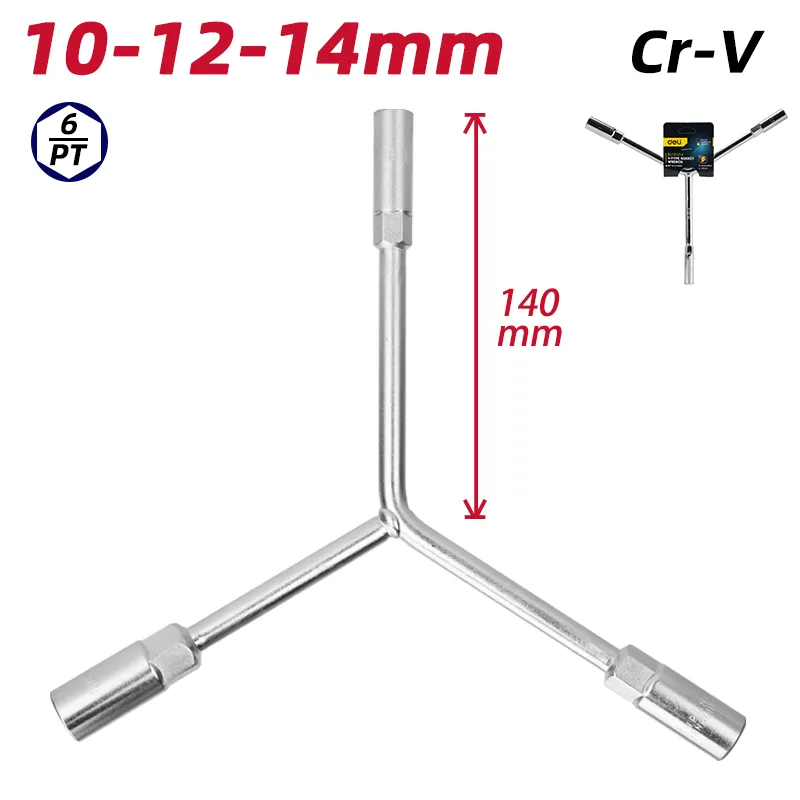 Deli EDL101214 Гаечный ключ Y-образный 10-12-14mm серебристый