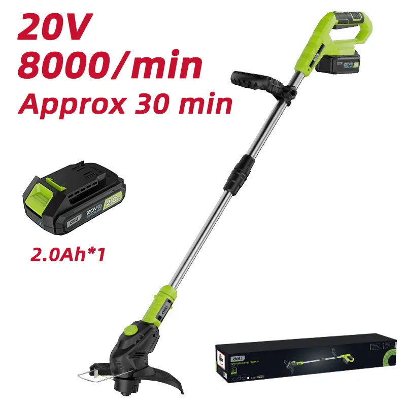 Deli EDG305-1 Беспроводный триммер для травы 20V 260мм зеленый