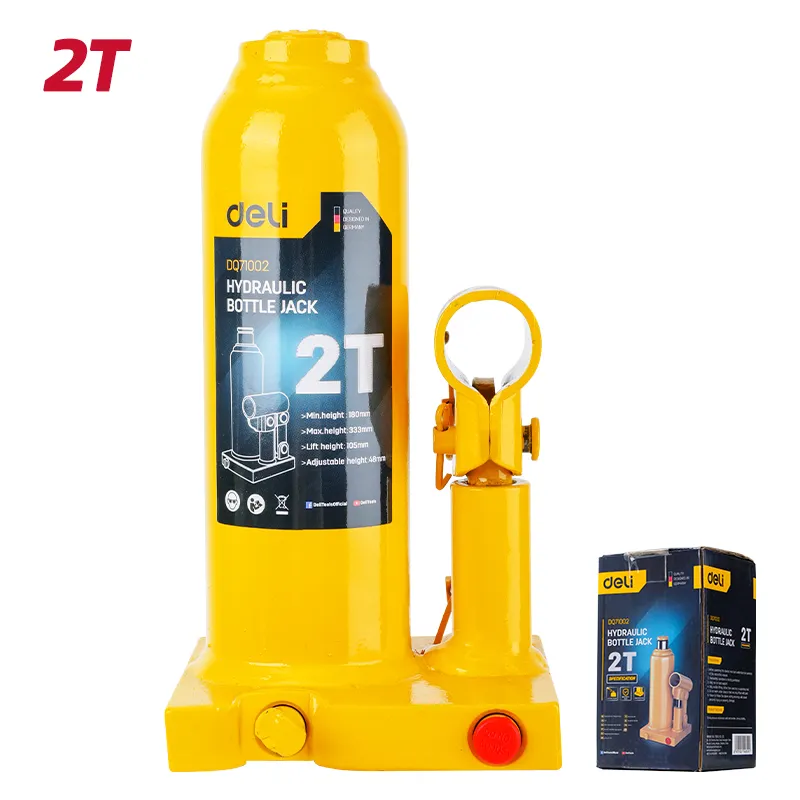 Deli EDQ71002 Гидравлический бутылочный домкрат 2T Yellow