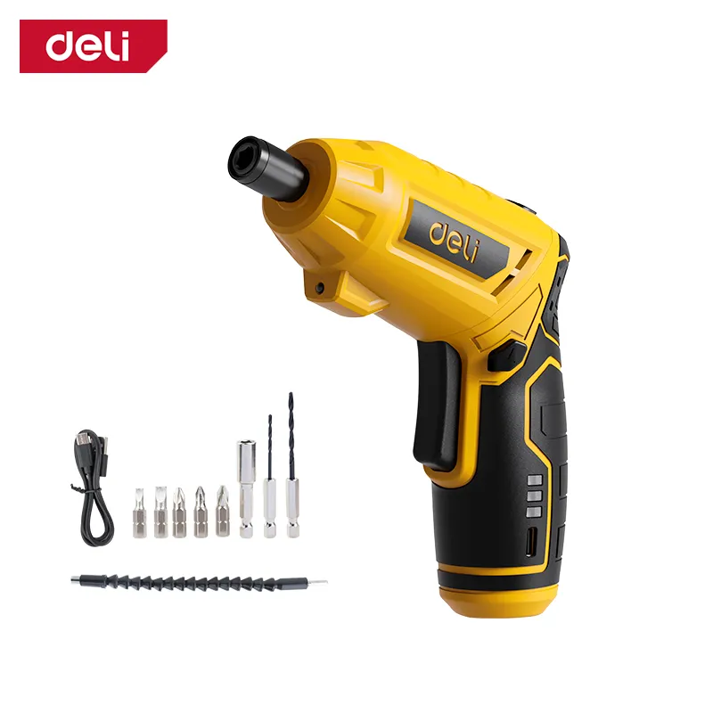 Deli DCE160 Электрическая дрель 4V 3N.m 6.35mm 15 Yellow