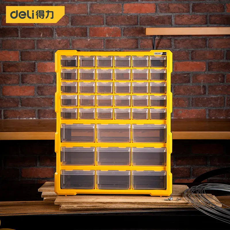 Deli DL432039 Ящик для инструментов с 39 отделениями и выдвижными ящиками