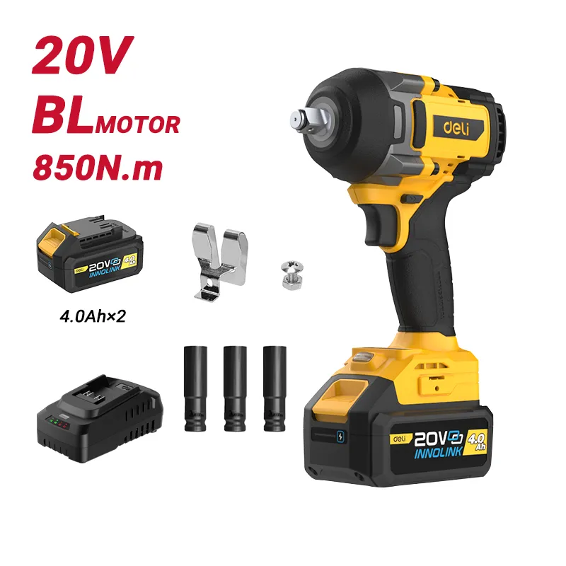 Deli DC234 Ударный гайковерт 20V 850N.m 12.7mm 15 Yellow