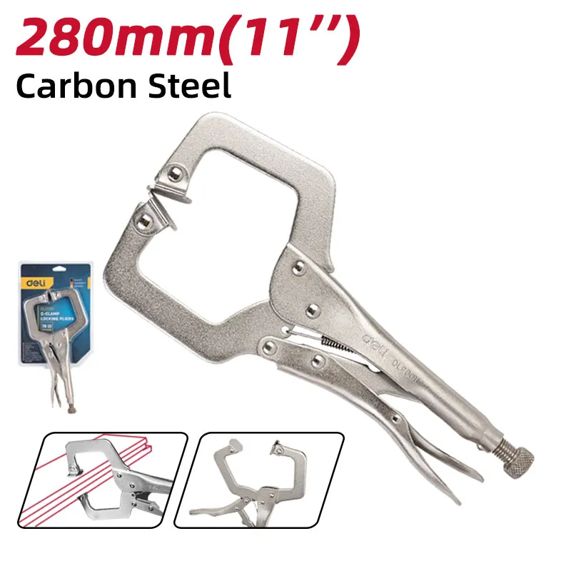 Deli EDL20011 Струбцинные блокирующие плоскогубцы 11" Silver