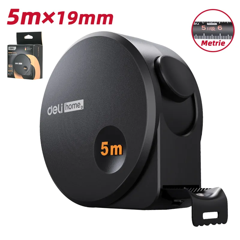 Deli EHT8519 Стальная рулетка 5m*19mm черная