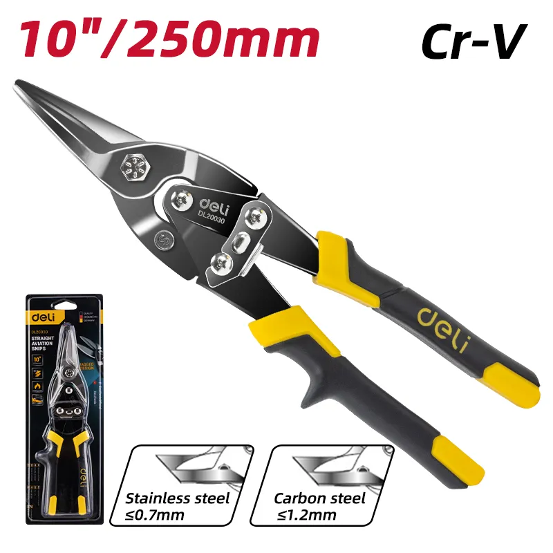 Deli EDL20030 Авиационные ножницы 10"(250mm) Желтые
