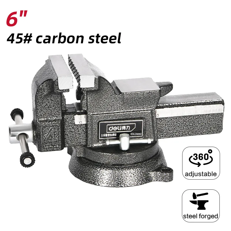 Deli EDL2906Z Тиски настольные 6'' серые