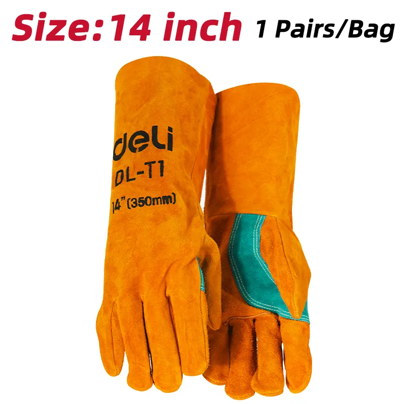 Deli EDL-T1 Сварочная перчатка 14'' оранжевая