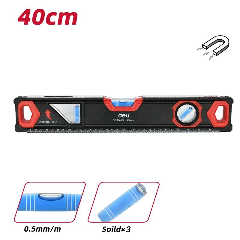 Deli EDL290400K Уровень Spirit с двойным обзором 400mm чёрный