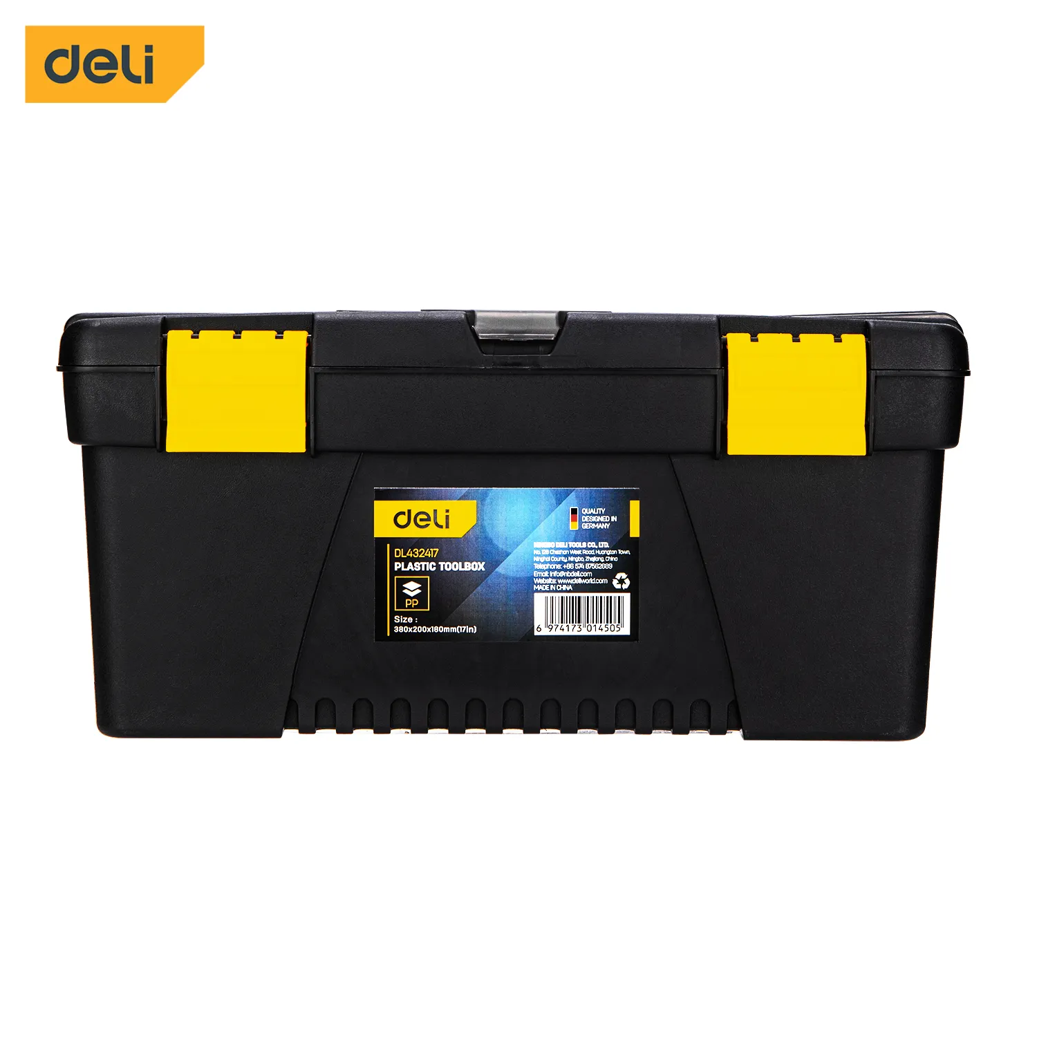 Deli EDL432417 Пластиковый ящик для инструментов желтый + черный