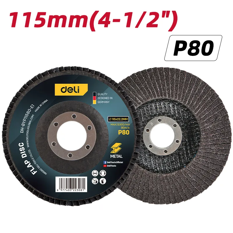 Deli EDH-BYP11580-E1 Лепестковый диск 115mm P80 коричневый