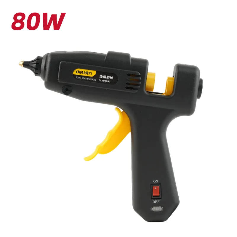 Deli DL402080 Клеевой пистолет с горячим расплавом 80W желтый