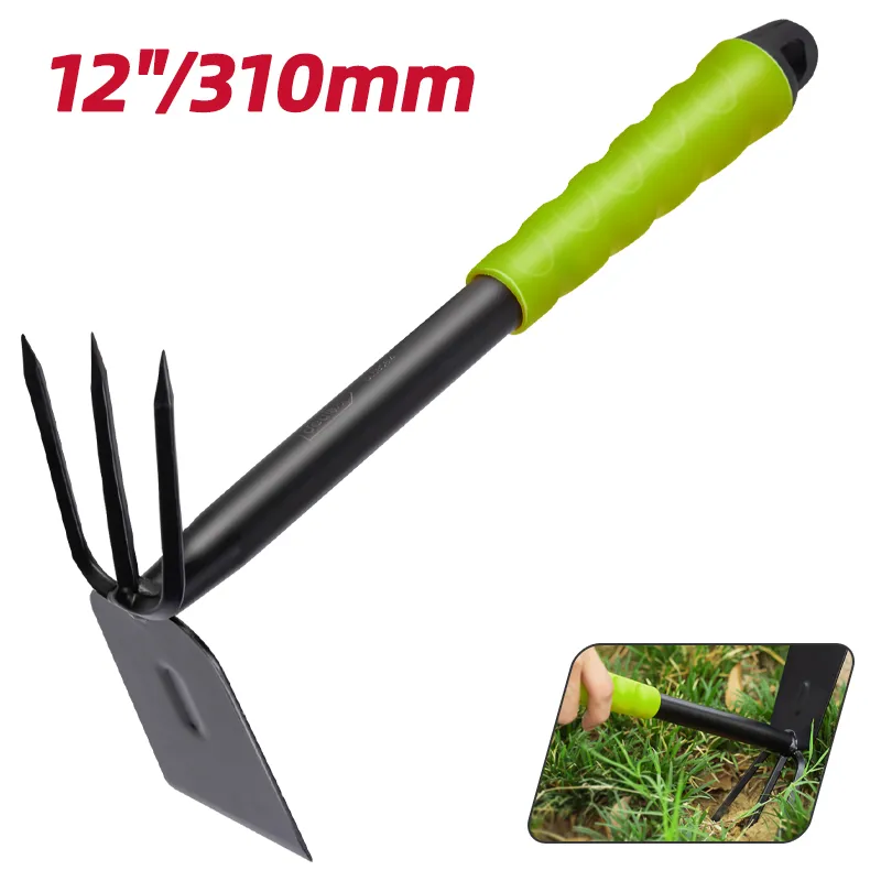 Deli EDL580814 Садовые трёхзубые грабли 330mm зелёные