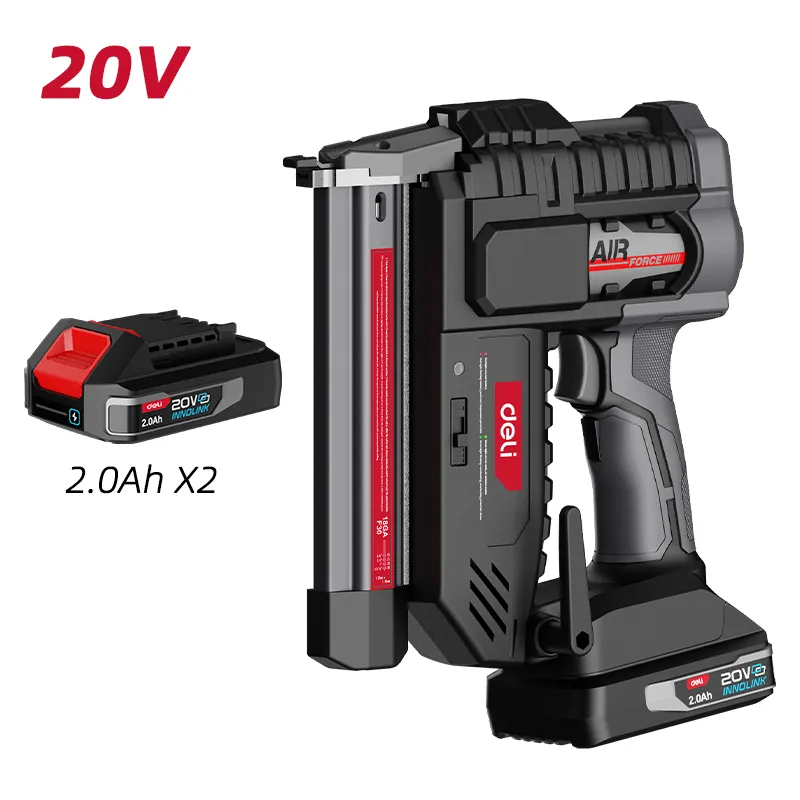 Deli EDE750 Аккумуляторный брадер Li-Ion 20V 30mm 02 Red