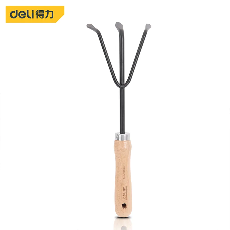 Deli DL580823 Садовые грабли трёхзубые 31см чёрные
