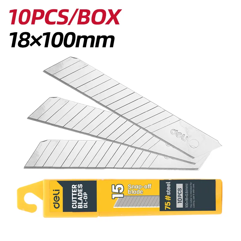 Deli EDL-DP Набор ножевых лезвий 10шт 18mm Silver