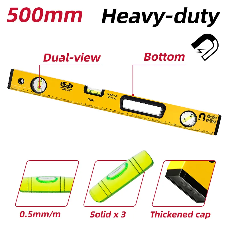 Deli EDL290500 Уровни Spirit 500(mm) Желтые