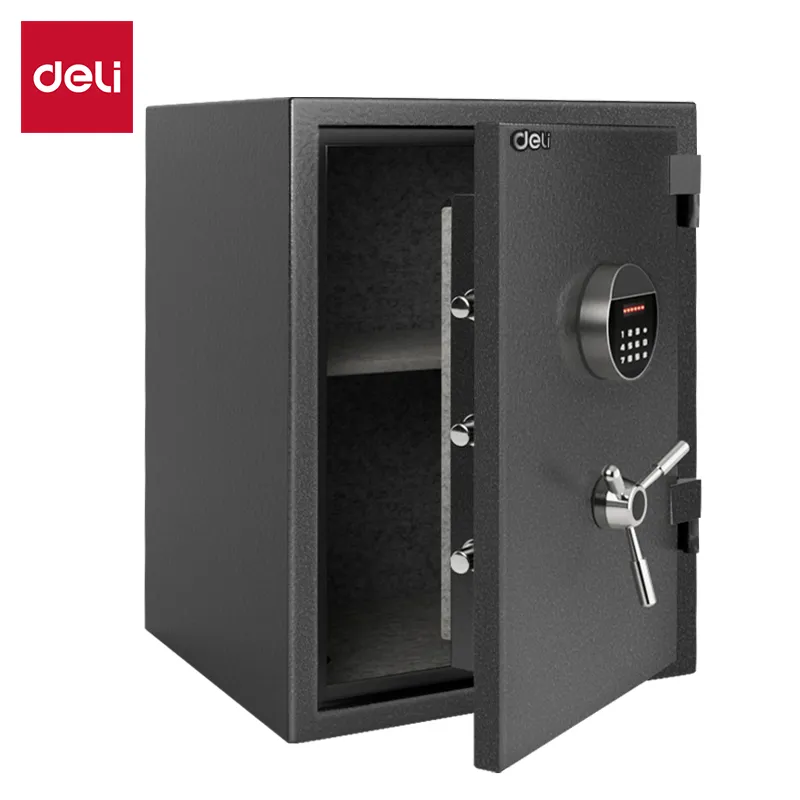 Deli T600 Огнестойкий сейф Дверь/толщина коробки:32/2мм;Размер(см):50*36*35; Серый