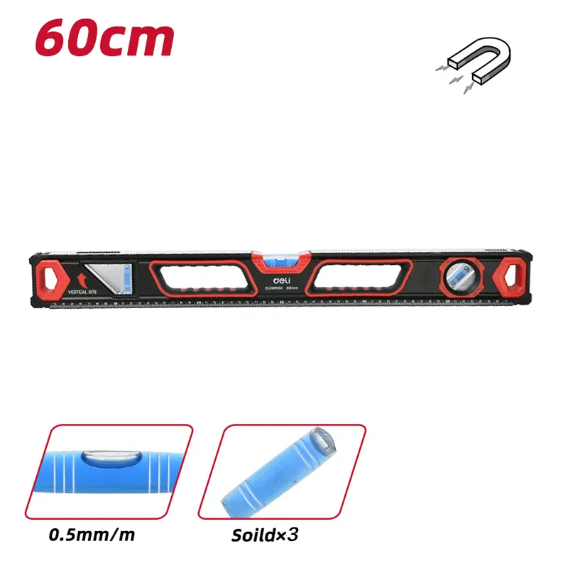 Deli EDL290600K Строительный уровень с двойным обзором 600mm чёрный