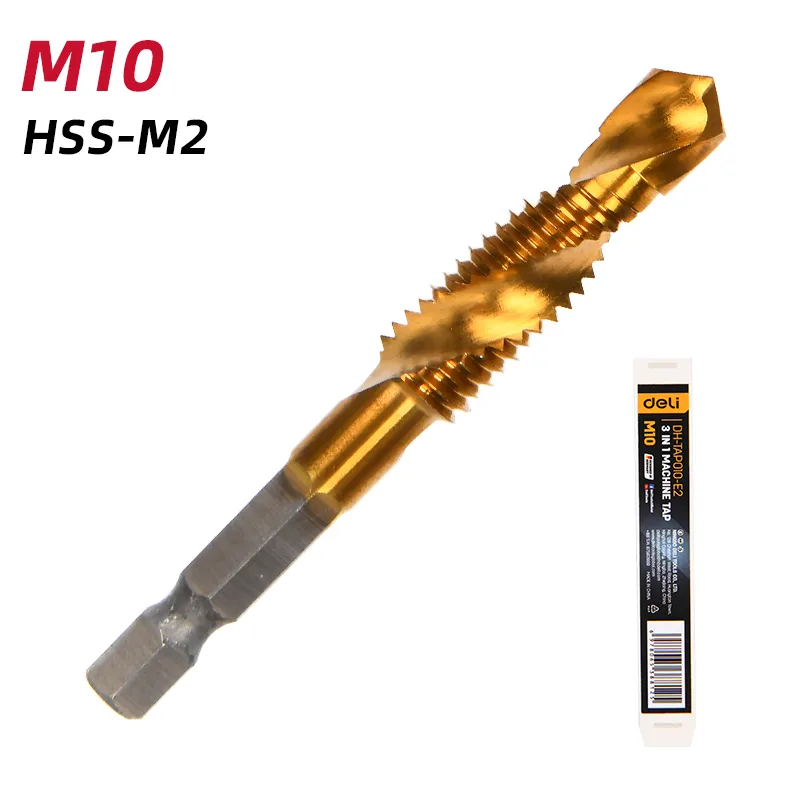 Deli DH-TAP010-E2 3 в 1 Машинное метчик M10 Желтый