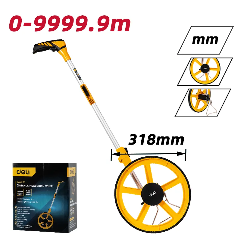 Deli EDL330112 Механические измерительные колеса расстояния 300(mm) (12.5") желтые