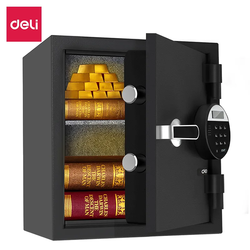 Deli T581 Огнестойкий сейф Размер(см):42*38*30;Толщина двери/корпуса:15/2мм; Черный
