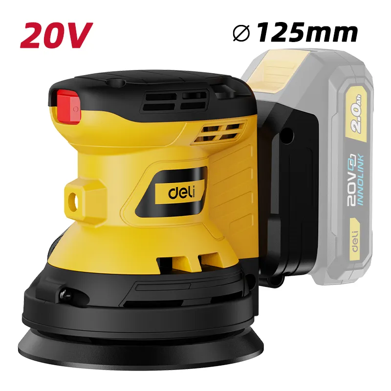 Deli DC891Z Шлифовальная машина 20V 125mm 15 Yellow