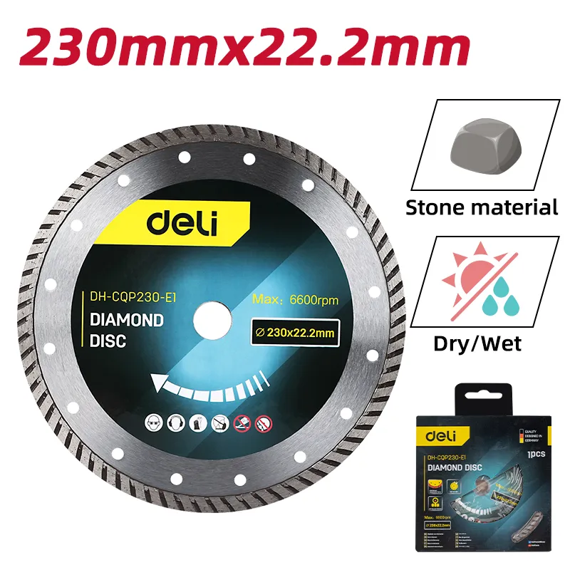 Deli EDH-CQP230-E1 Турбо алмазный диск 230x22.2mm серебристый
