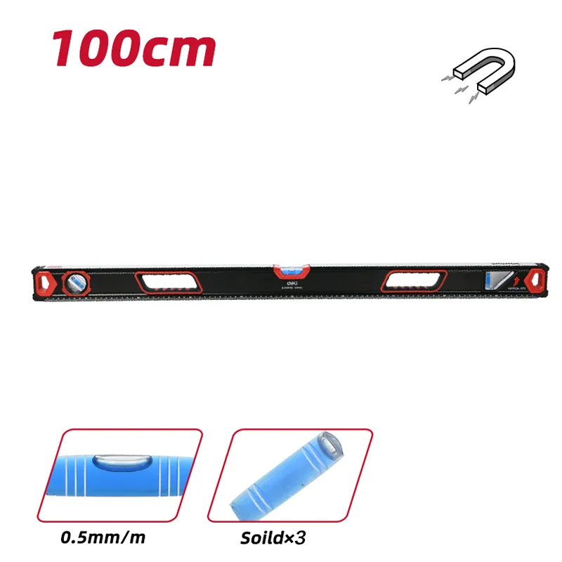 Deli EDL2901000K Уровень строительный с двойным обзором 1000mm черный
