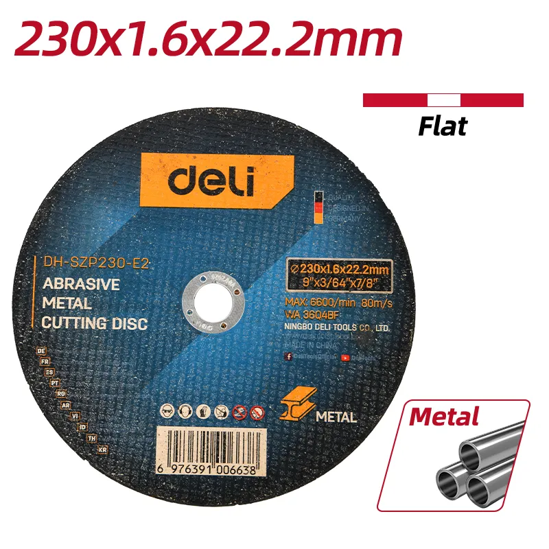 Deli EDH-SZP230-E2 Абразивный отрезной диск по металлу 230x1.6x22.2mm Black