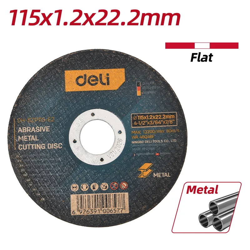 Deli EDH-SZP115-E2 Абразивный отрезной диск по металлу 115x1.2x22.2mm Black