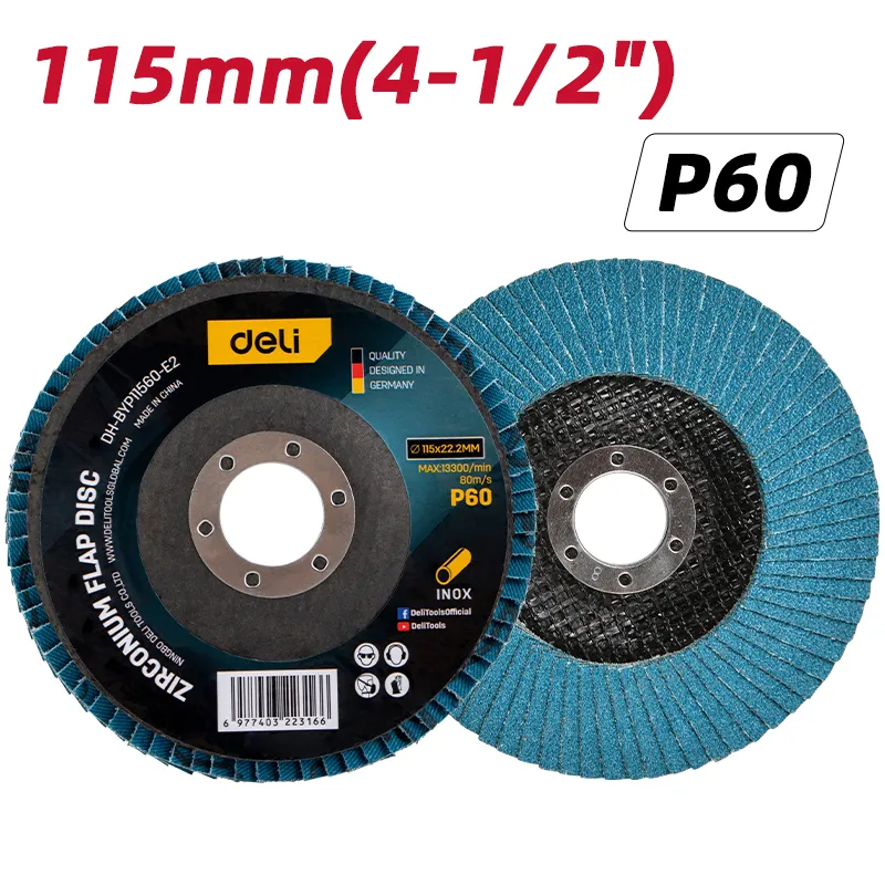 Deli EDH-BYP11560-E2 Циркониевый лепестковый диск 115mm P60 Blue