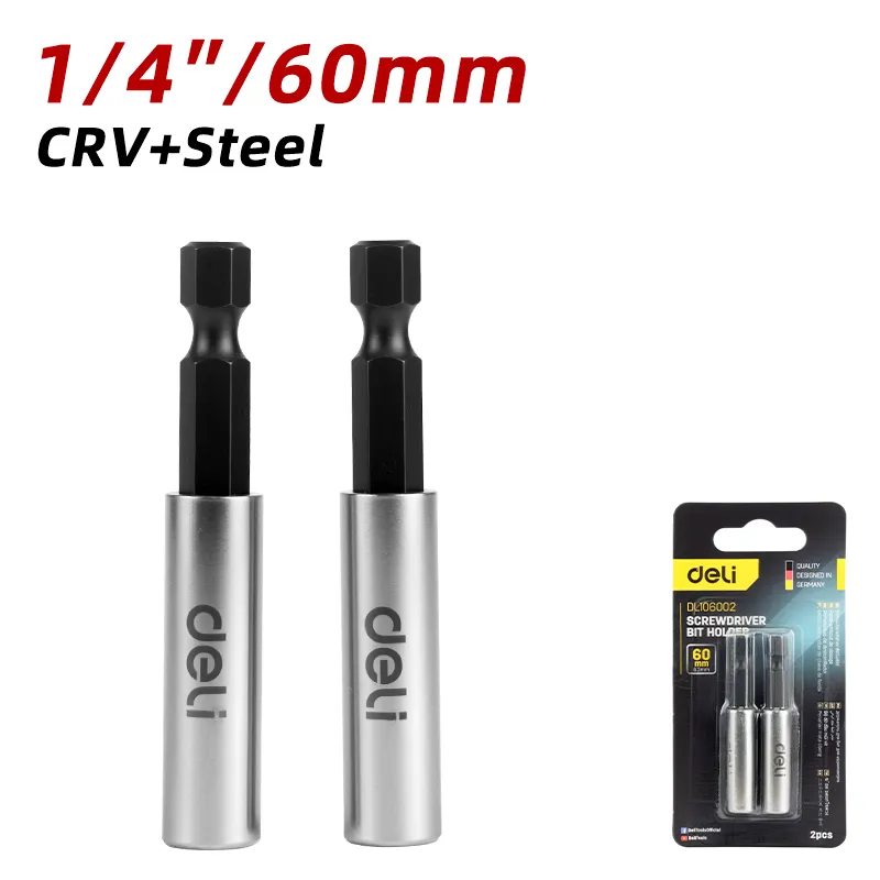 Deli EDL106002 Держатель для бит отвёртки 2 шт 60mm серебристый