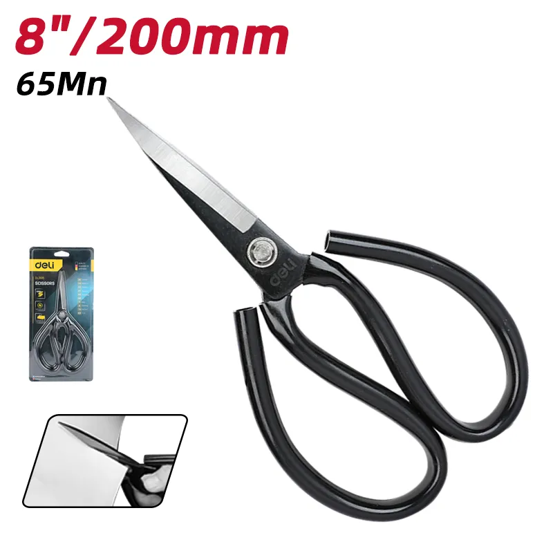 Deli EDL2615 Ножницы 8" (200mm) черные