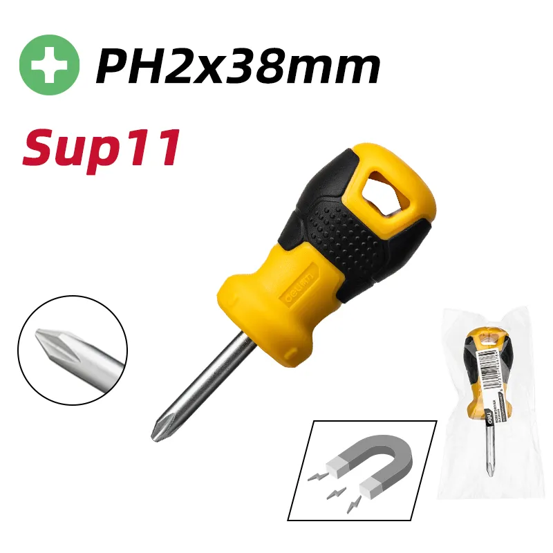 Deli EDL636038 Отвертка Phillips PH2×38mm Yellow