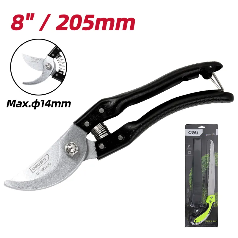 Deli EDL580200 Садовые ножницы 8" Черные