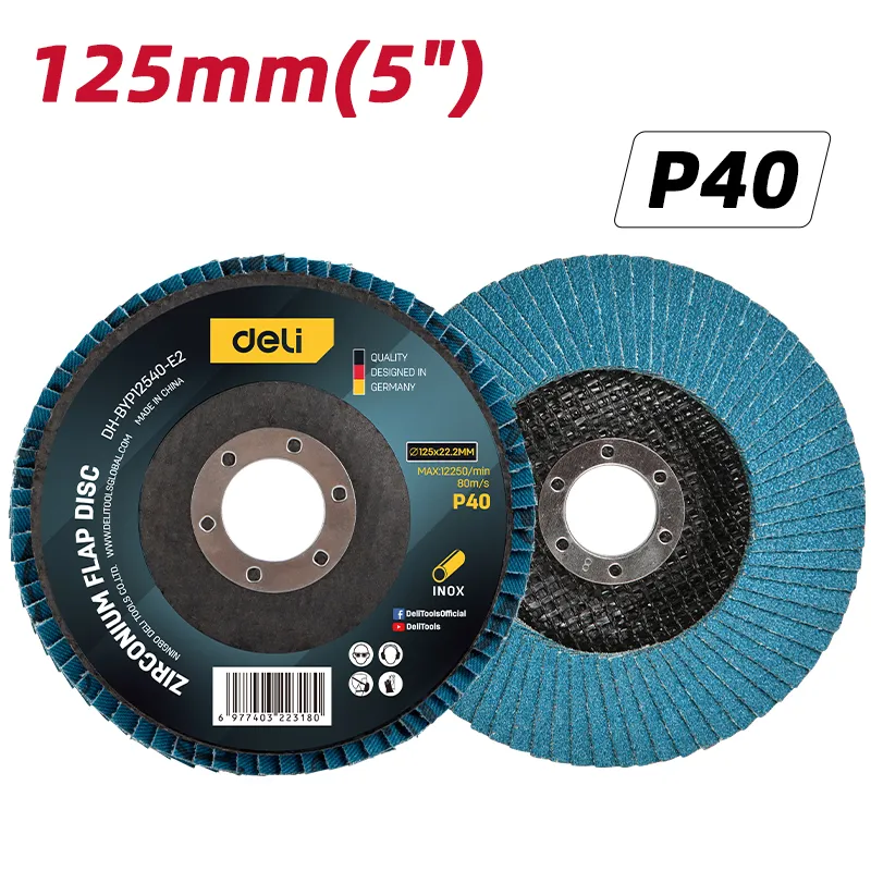 Deli EDH-BYP12540-E2 Циркониевый лепестковый диск 125 мм P40 Blue