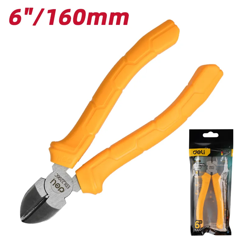 Deli EDL2206C Кусачки диагональные 6'' желтые