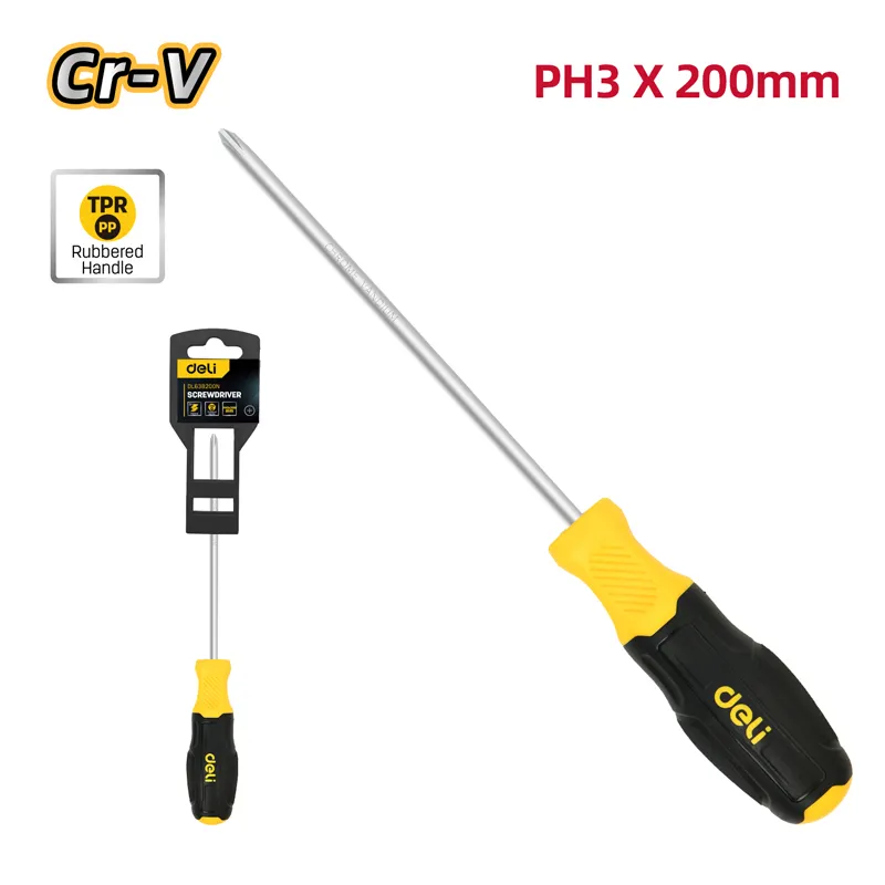 Deli EDL638200N Отвертка Phillips PH3×200mm Yellow