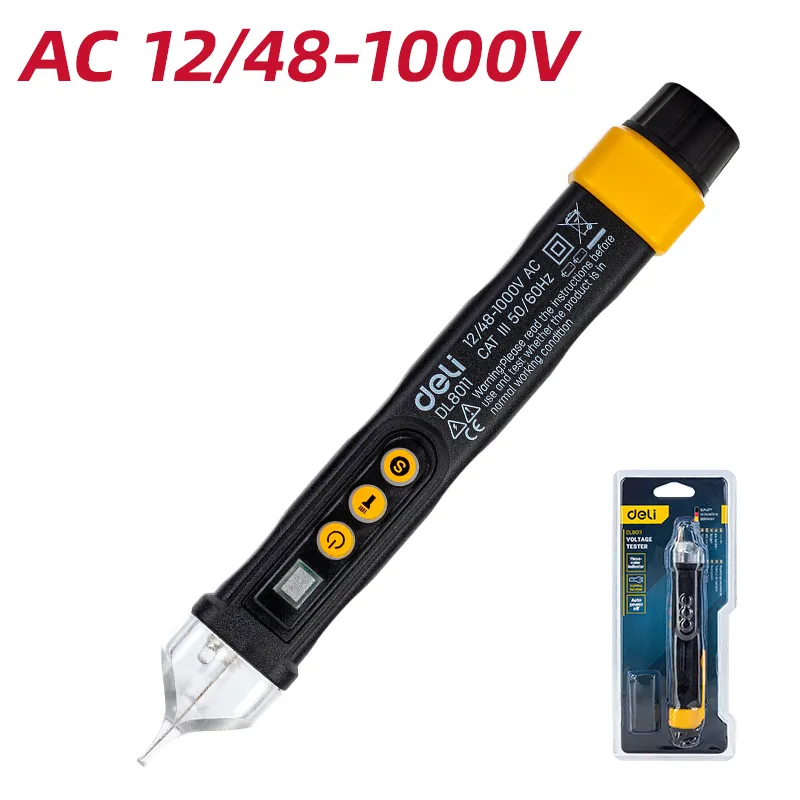 Deli EDL8011 Тестовая ручка 12/48-1000V Ac Black