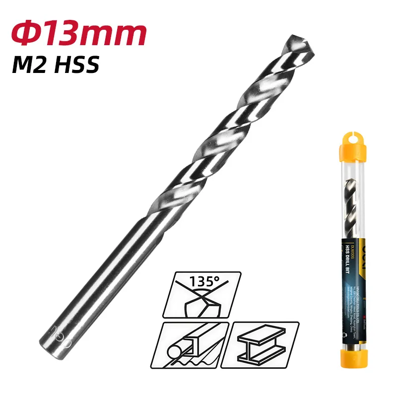 Deli EDL16130G Сверло HSS M2 13mm серебристое