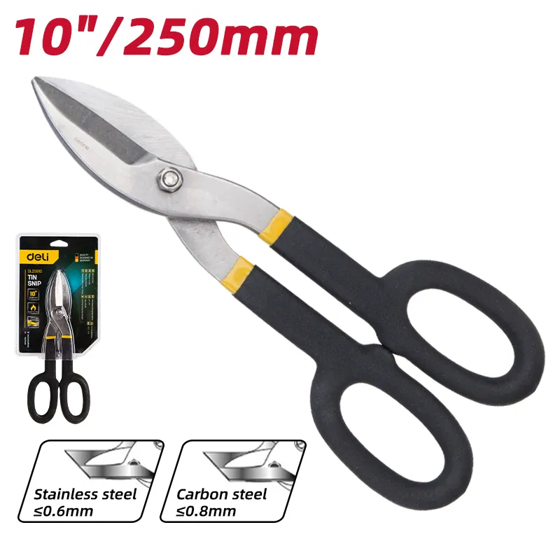 Deli EDL25910 Ножницы по металлу 10" желтые