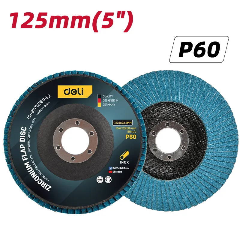 Deli EDH-BYP12560-E2 Циркониевый лепестковый диск 125mm P60 Blue