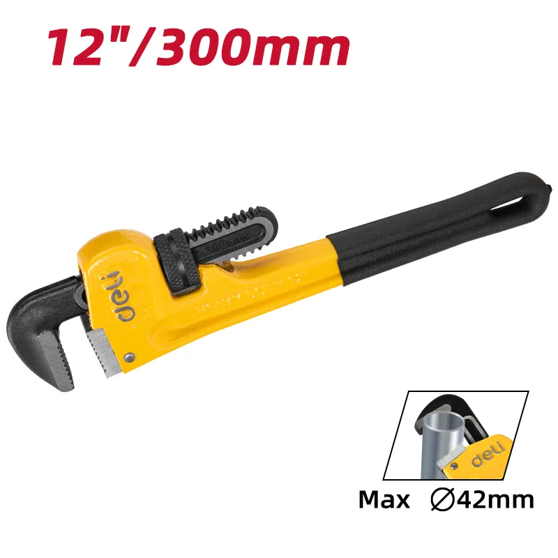 Deli EDL2512 Трубный ключ 12" желтый