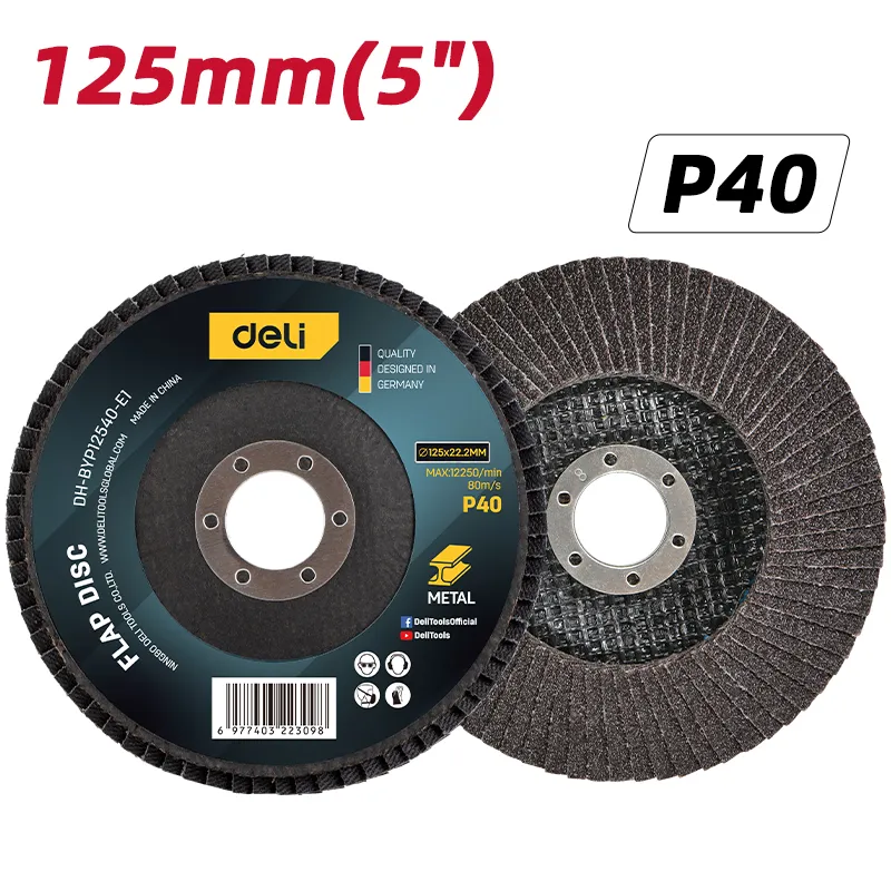 Deli EDH-BYP12540-E1 Лепестковый диск 125mm P40 Brown