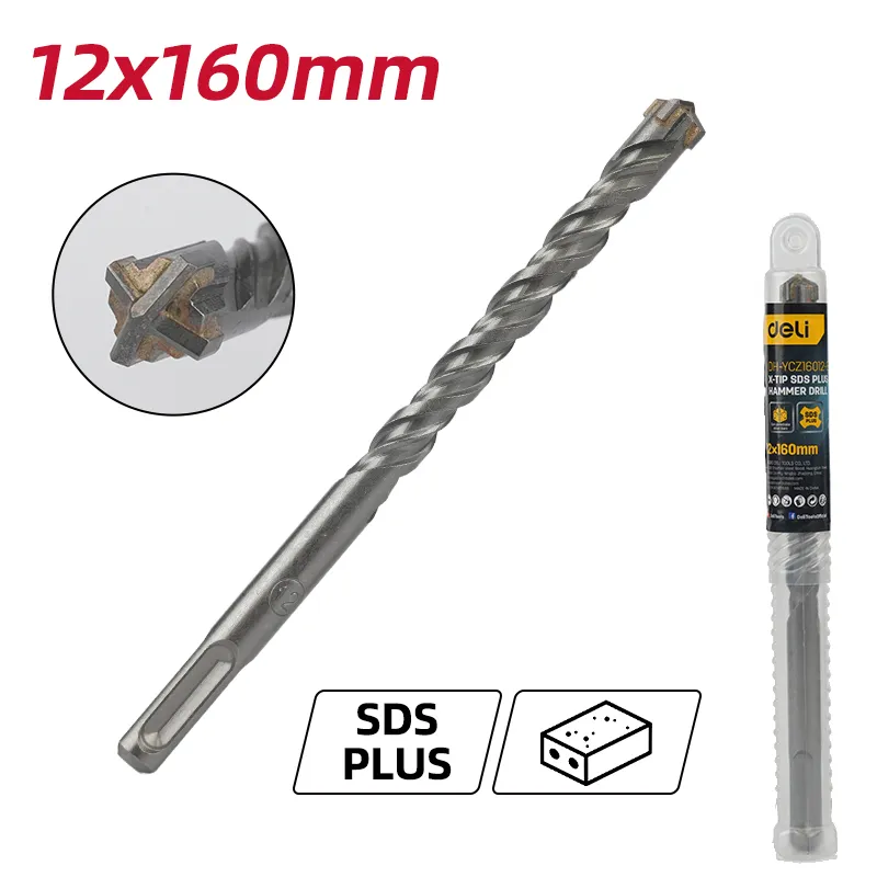 Deli EDH-YCZ16012-E1 Перфоратор X-Tip SDS Plus 12x160mm серебристый