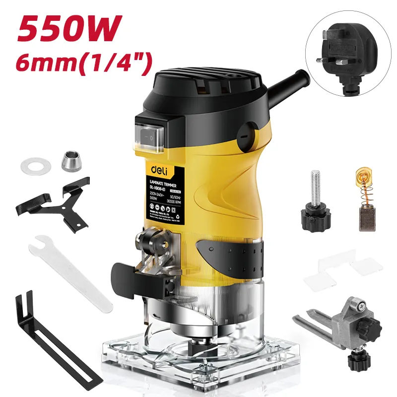 Deli EDL-XB06-E1 Триммер для ламината 550W 6mm BS желтый