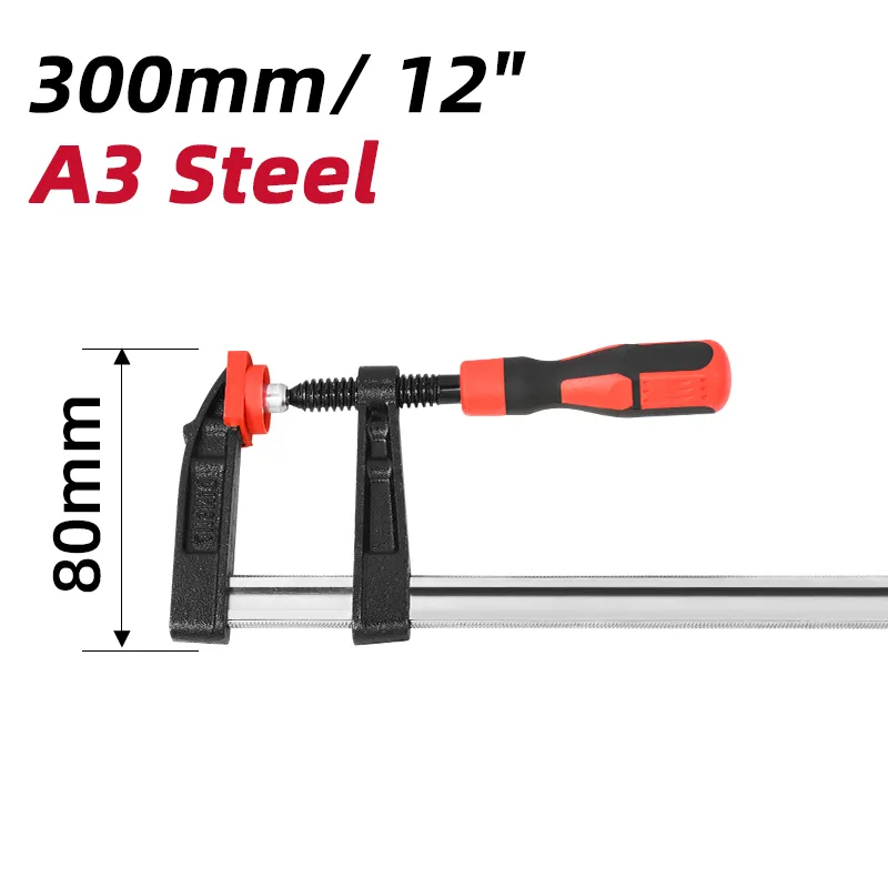 Deli EDL110830Z Тяжелая F-струбцина 80*300(mm) желто-черная